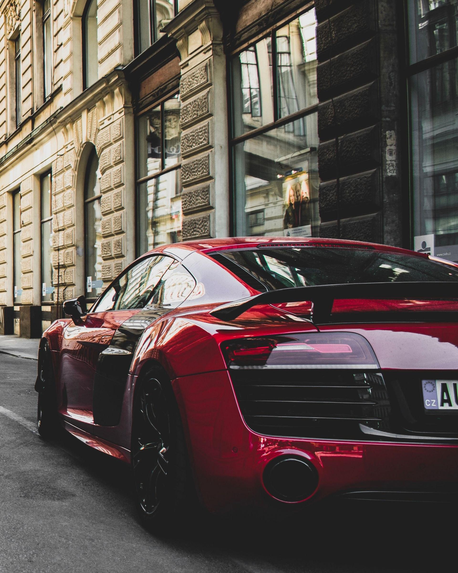 Red sports car rear — Air 80 ceramic windshield film
