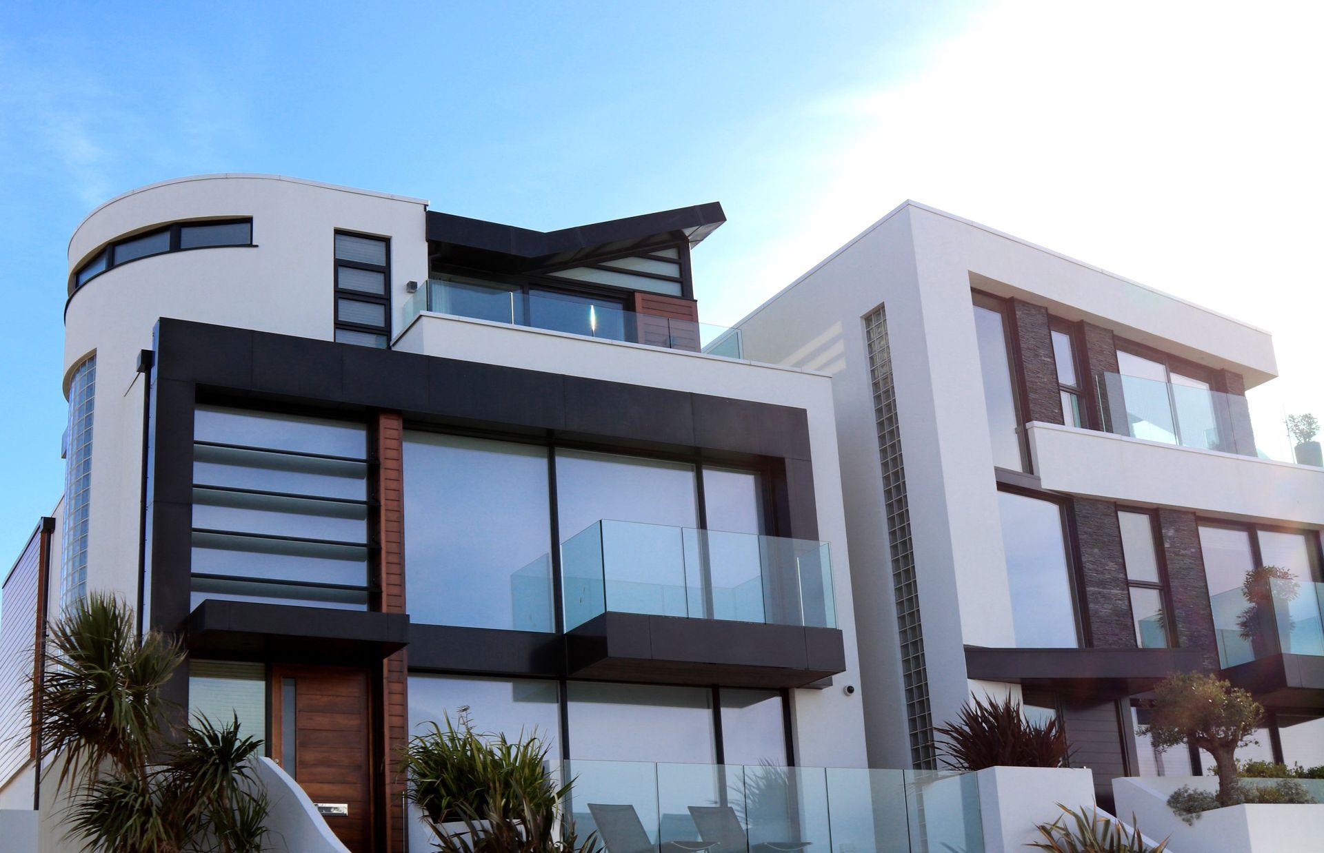 Modern home with solar-control architectural glass