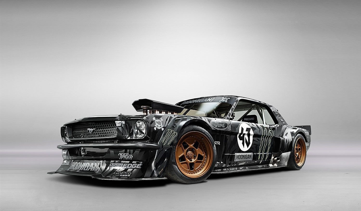 Hoonigan Hoonicorn Mustang in a studio — quote card hero